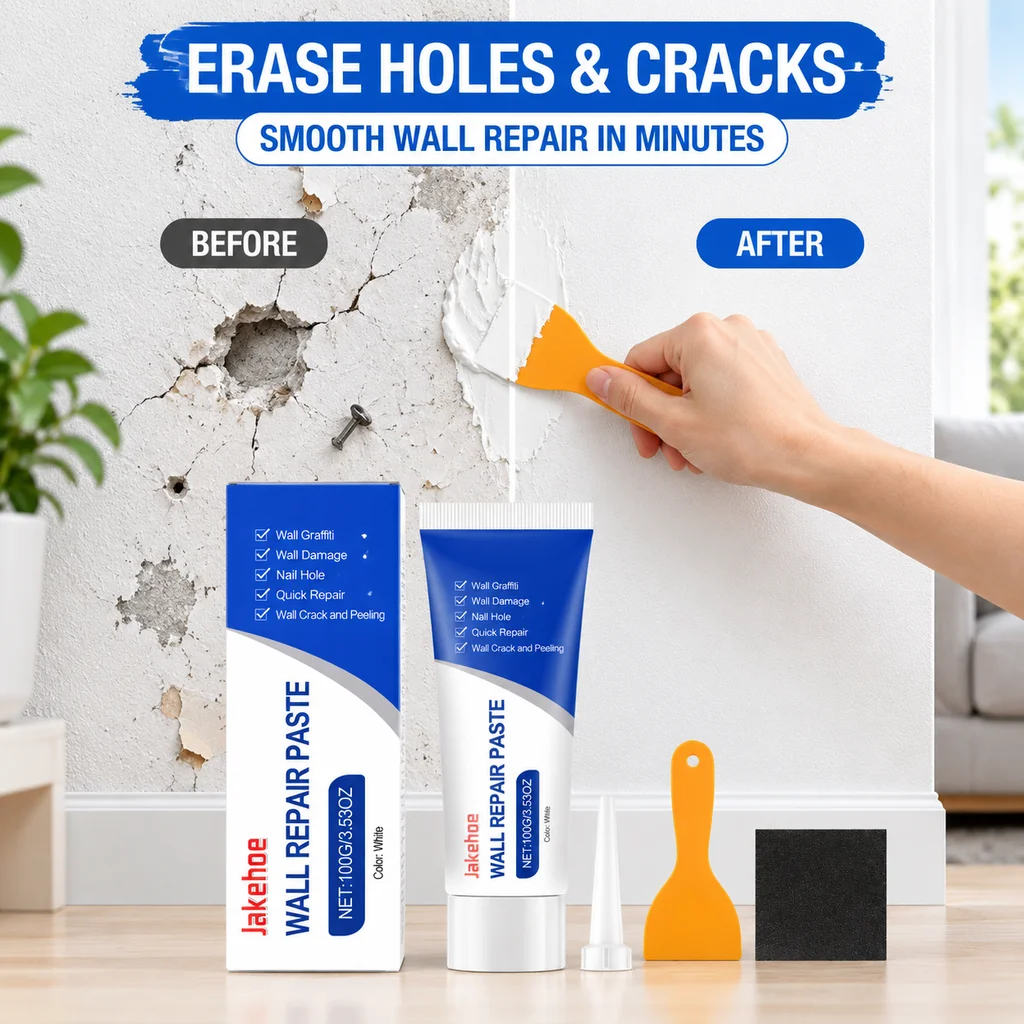 Drywall Repair Kit with Scraper Quick-Drying Mending Paste Fills Wall Hole Crack Removes Stains Graffiti Peeling Paint Home
