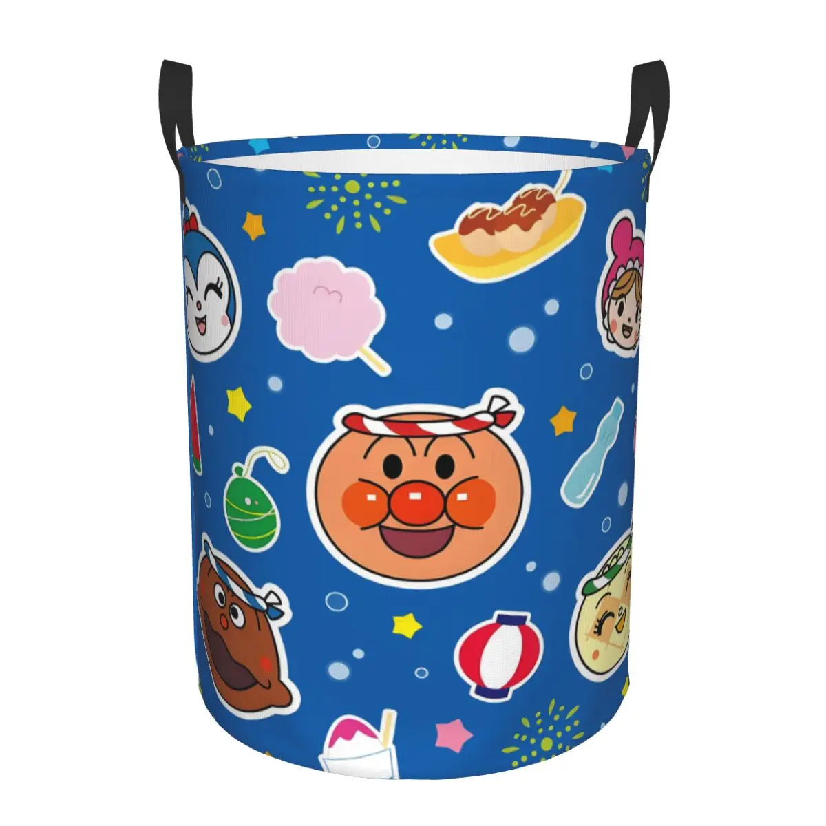 

Custom Anpanmans Anime Laundry Hamper Large Clothes Storage Basket Cartoon Toys Bin Organizer for Boy Girl