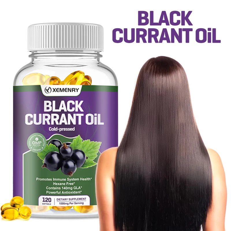 

Black Currant Oil Supplement - Antioxidant, Supports Healthy Hair and Skin, Promotes Blood Circulation & Health, Boosts Immunity