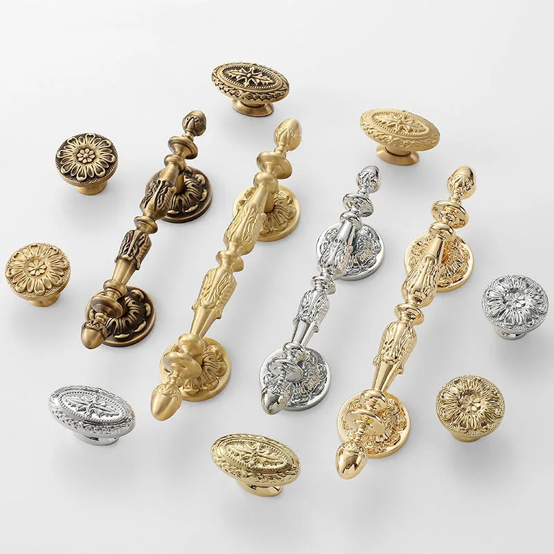 Nordic Solid Brass Furniture Handles Beautiful Patterns Handles for Cabinets and Drawers Luxury Wardrobes Shoe Cabinets Pulls