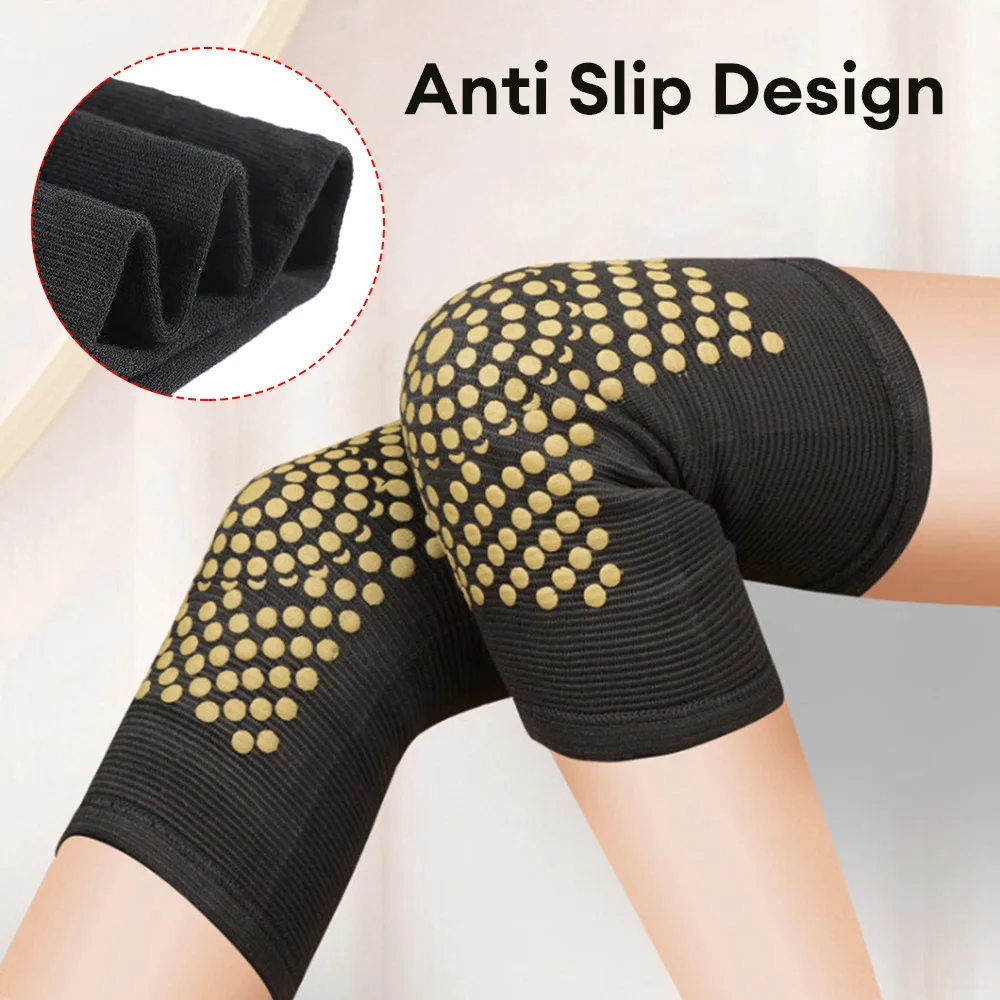 1 Pair Self-Heating Support Knee Pad Knee Warmer For Arthritis Joint Pain Relief Injury Recovery Belt Knee Massager Leg Warmer