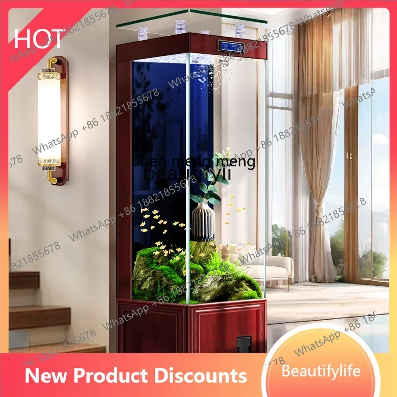 ss 8350 Jinjing Super White Fish Globe Home Living Room New Small Vertical Smart TV Cabinet next to No Change Aquarium