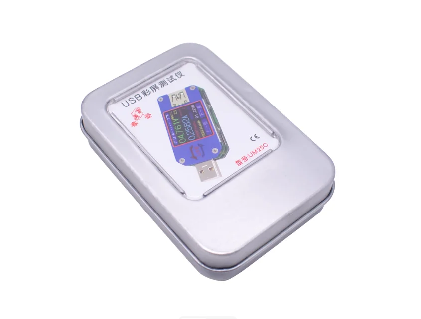UM25C Android APP USB جهاز اختبار شحن الشاشة الملونة: الجهد، التيار، المقاومة، مقياس النوع C