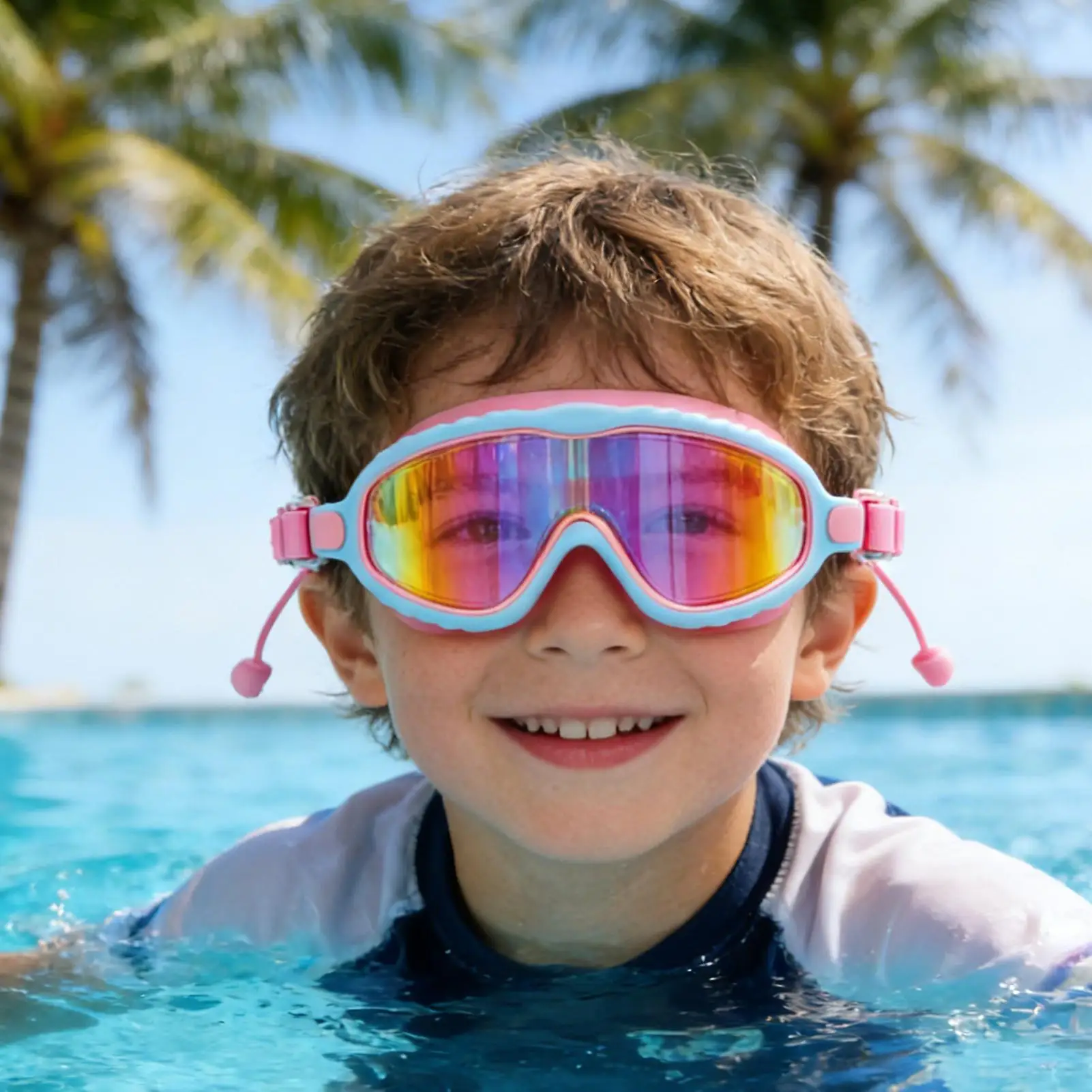 Kids Goggles For Swimming Anti-Fog UV Protection Youth Swim Glasses For Diving Holiday Surfing Pool River Vacation Summer view 3