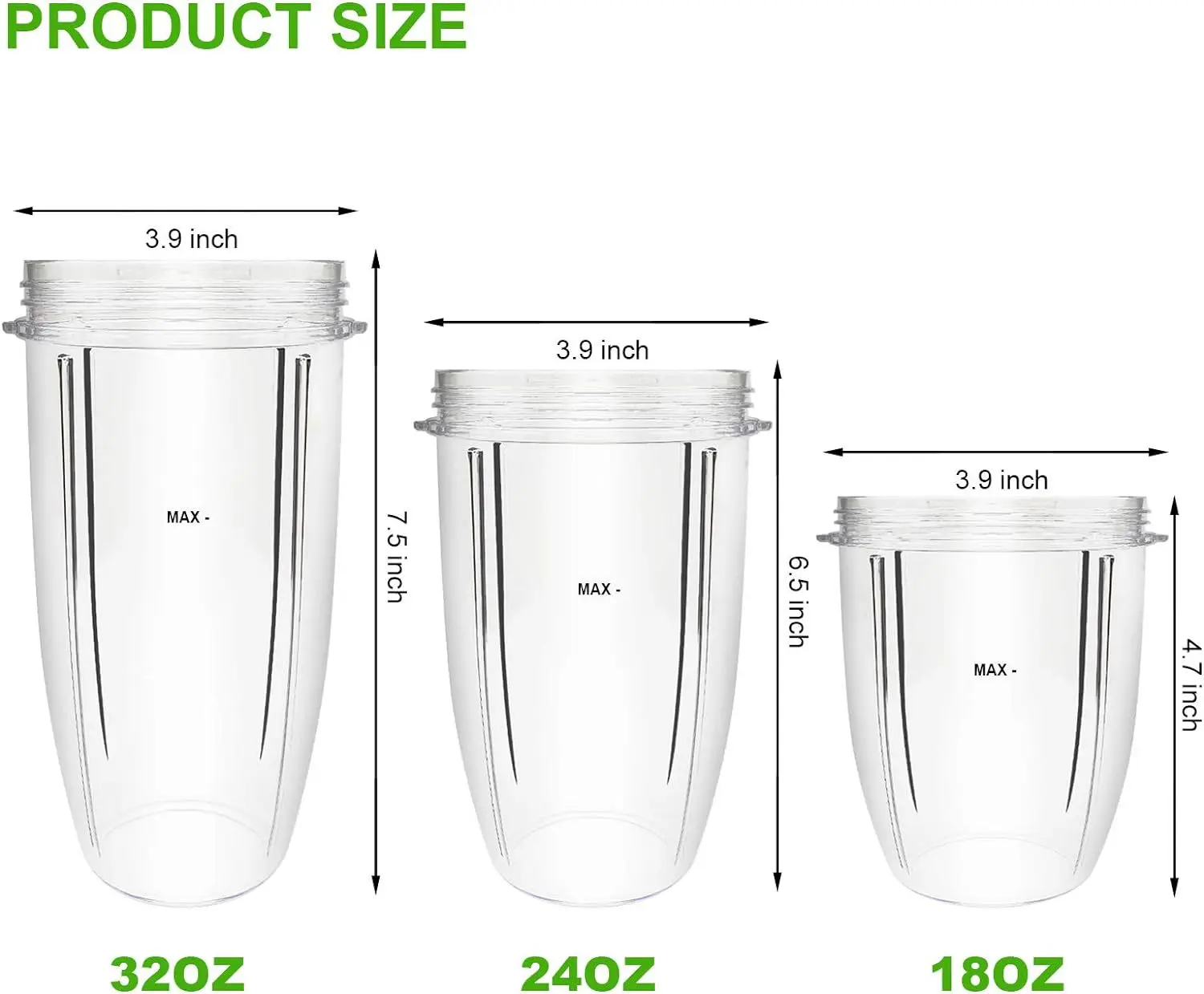 Replacement NutriBullet Blender Cups & Blade Part Compatible with 600w/900w Blender (14 Pieces)