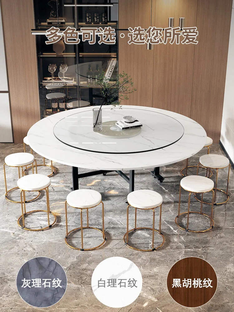 Folding dining table,  household type foldable dining table, simple dining table, dining table, movable hotel large round table