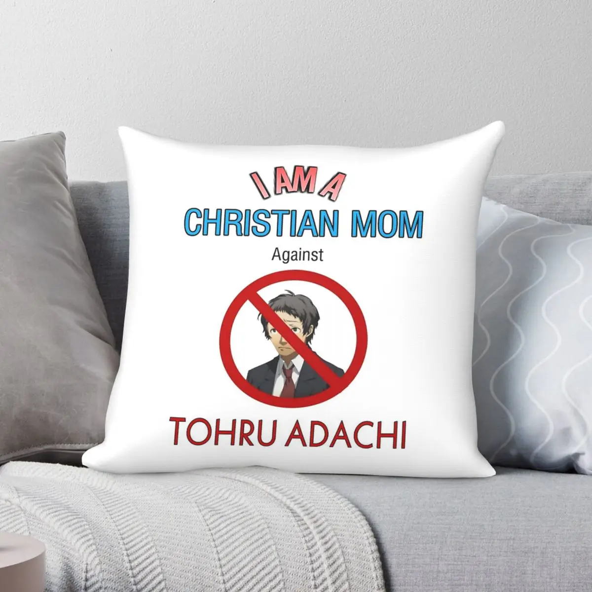 Christian Moms Against Tohru Adachi Square Pillowcase Polyester Linen Velvet Pattern Zip Decor Throw Pillow Home Cover Wholesale