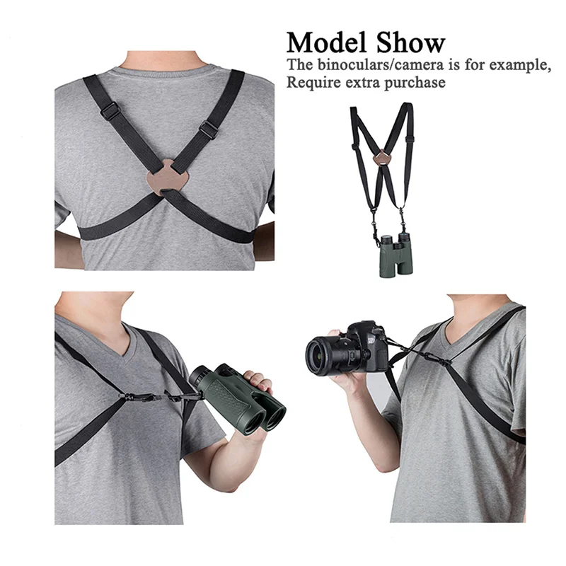 X-Shaped Harness Strap Adjustable Binocular Carrier Elastic Durable Shoulder Straps Optics Accessories for Binoculars and Camera