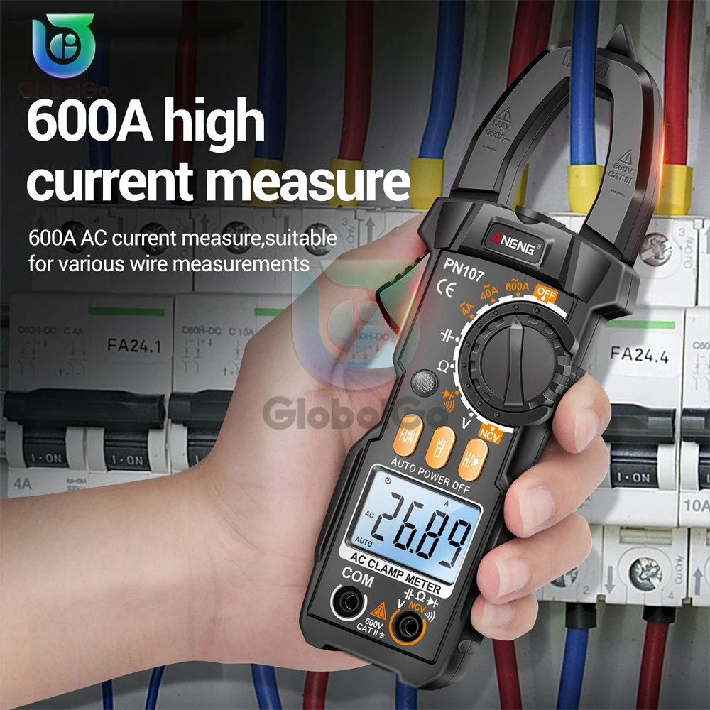 ANENG PN107 4000 Counts Digital Clamp Meter 600A AC Current Tester Voltmeter Ammeter NCV Diode Professional Electrician Tools