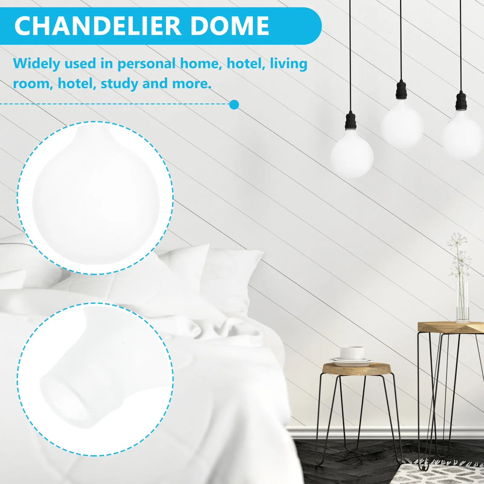 Small Frosted Round G4 Lamp Shade Protective Dustproof Indoor Light Cover for Crystal Lamp Chandelier