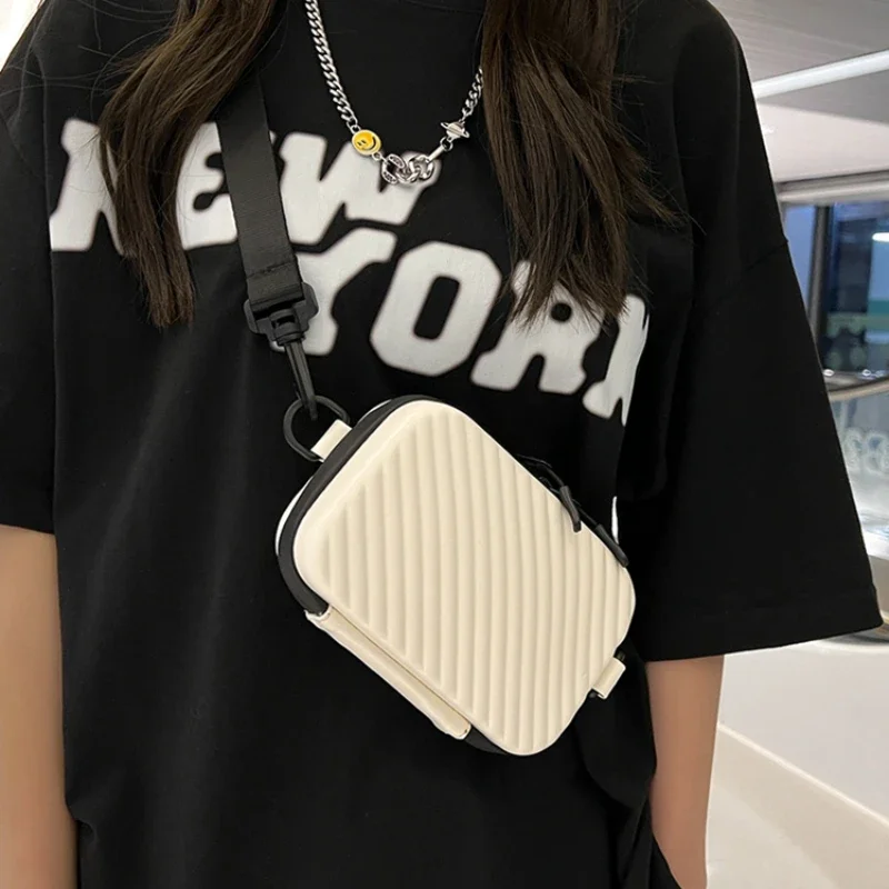 Messenger Bag Man Fashion Small Mini Square Bag Hard Shell Bag Zipper Solid Color Shoulder Bag Wallet 2023 New Trend All-match