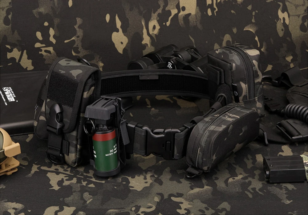 TUSHI Neuer taktischer Gürtel mit Schnellverschluss für Herren, Outdoor-Camouflage-Nylon, breiter Taillengürtel für Bergsteigen, Wandern, Arbeit, Angeln – Detail 10