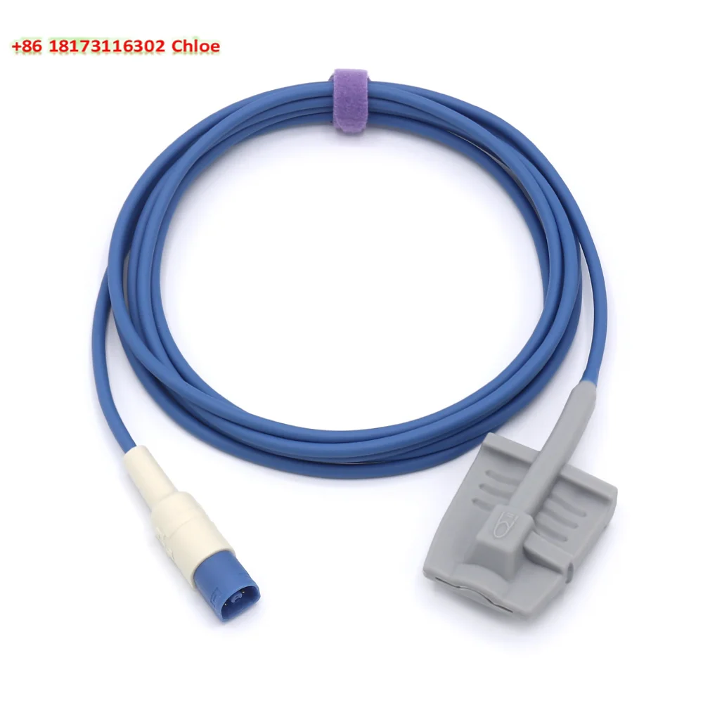 PH M1191BL Compatible Adult Soft Tip SpO2 Sensor, 8-Pin Medical Pulse Oximeter Probe