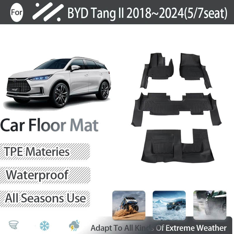 Car Mats For BYD Tang II DM-i DM-p Tan EV 2018~2024 5seat 7seat Dirt-resistant Pad Foot Carpet Floor Cover Auto Accessories 2023