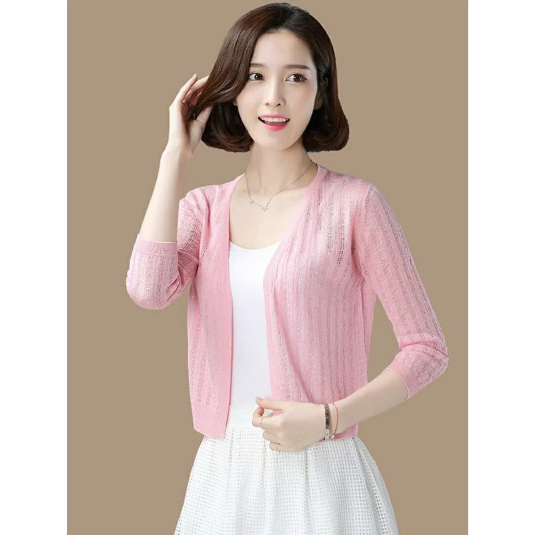 ort Sve 薄手カーディガン レディース 夏 多用途 肩パッド付きジャケットコート スリングスカート付き 韓国風 Vネック オープンC...