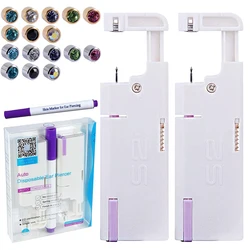 2PCS Pack Disposable Safe No Bleeding Easy to Use Ear Piercing At Home Sterilized Unit Kit Tool Build In Steel&Gold Color Earing