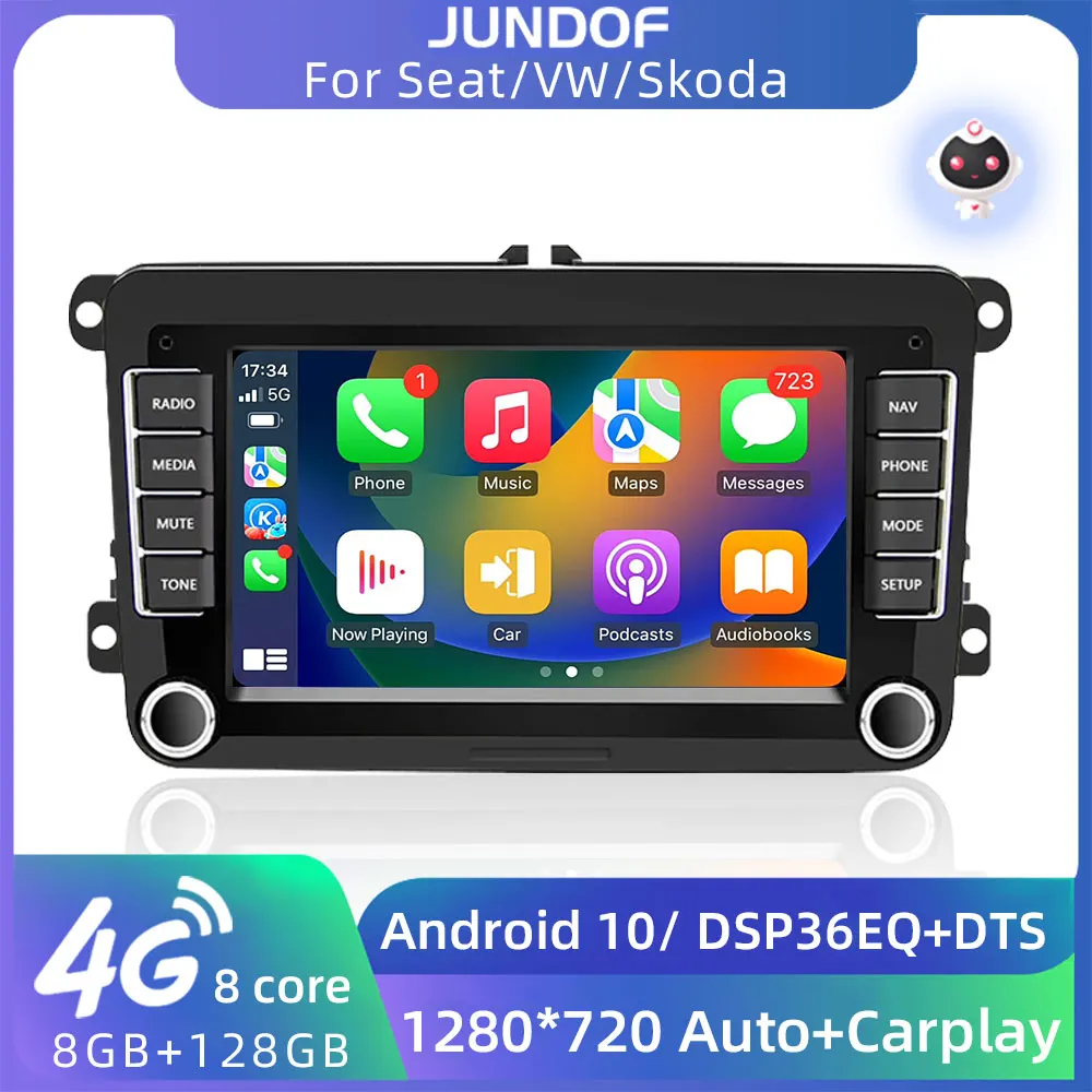 

JUNDOF 7" Android Car Radio For VW Volkswagen Golf Polo Skoda Rapid Octavia Tiguan Passat b7 Jetta 2 Din Auto Carplay GPS Stereo