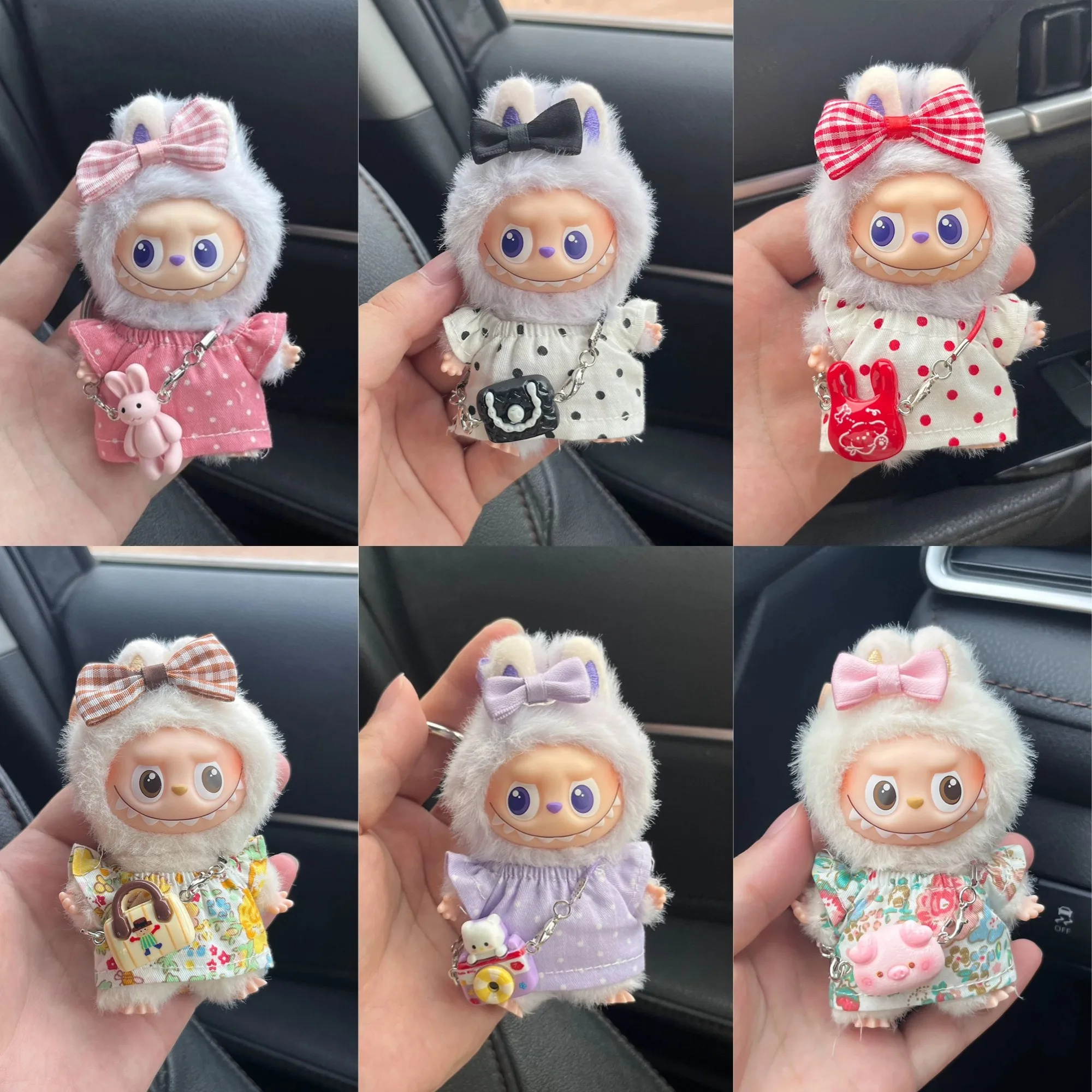 4th Gen Mini Labubu Heart Code Series Multi-Color Cute Polka Dot & Floral Print Dress Accessories for 10cm Vinyl Doll Clothes