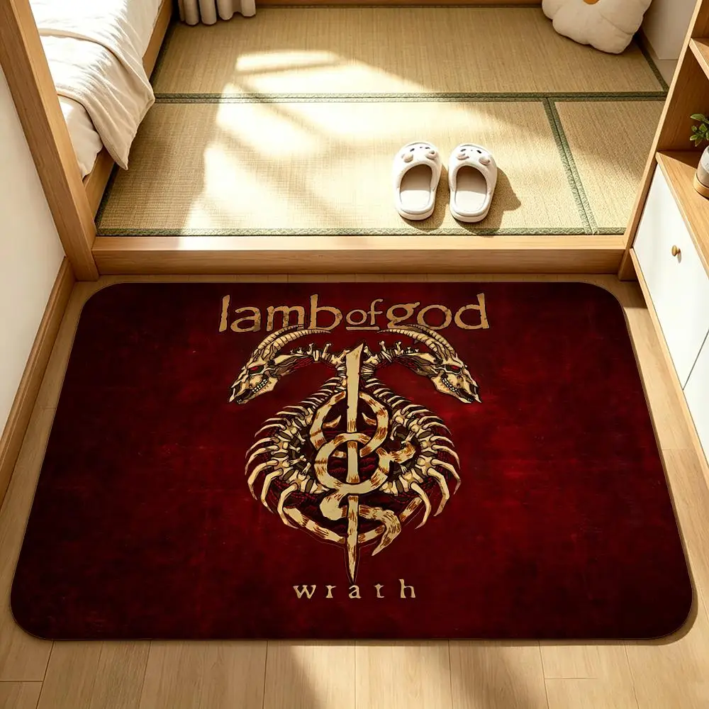 Band-Lamb of GodS Floor Mat Bedroom Carpet, Bathroom Foot Mat, Doormat, Non-Slip Absorbent Multi-Use