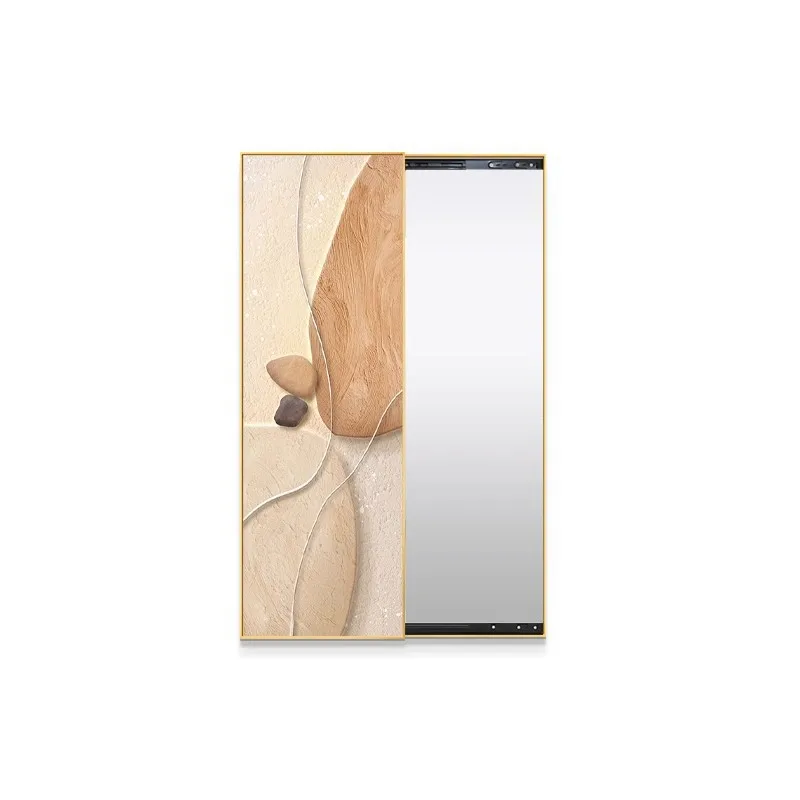 

entrance decorative painting, push-pull full-body mirror hidden full-length mirror to block the hanging painting