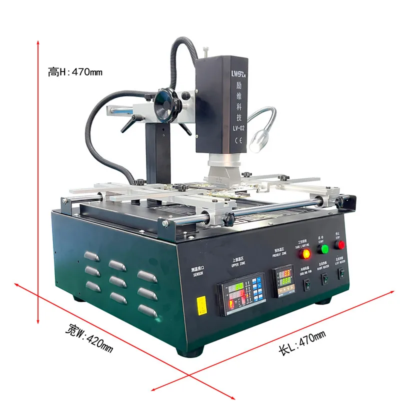 BGA Rework Station 3000W with Dual-Zone Infrared Heating for Mobile and Motherboard Soldering