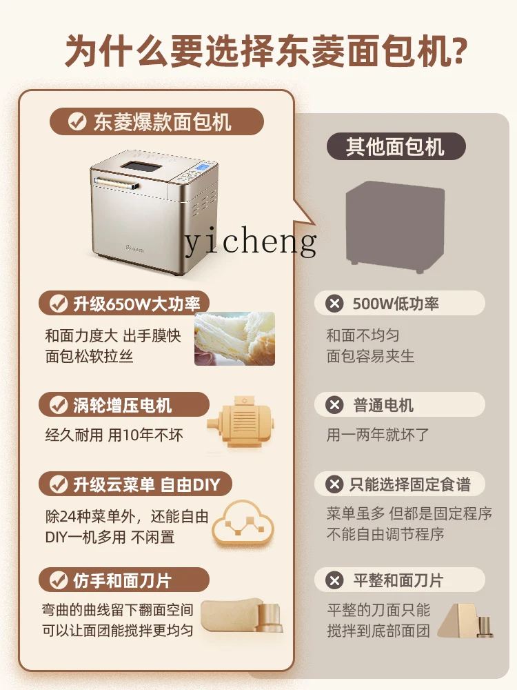 Tqh Bread Machine Automatic Multi-Function Household Toast Dried Meat Floss Cake Breakfast Knead Flour-Mixing Machine