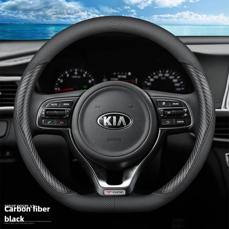 Leather Car Steering Wheel Cover for KIA Sportage Xceed Picanto Proceed Soluto Optima Carnival Sorento Niro Ceed K3 Accessories