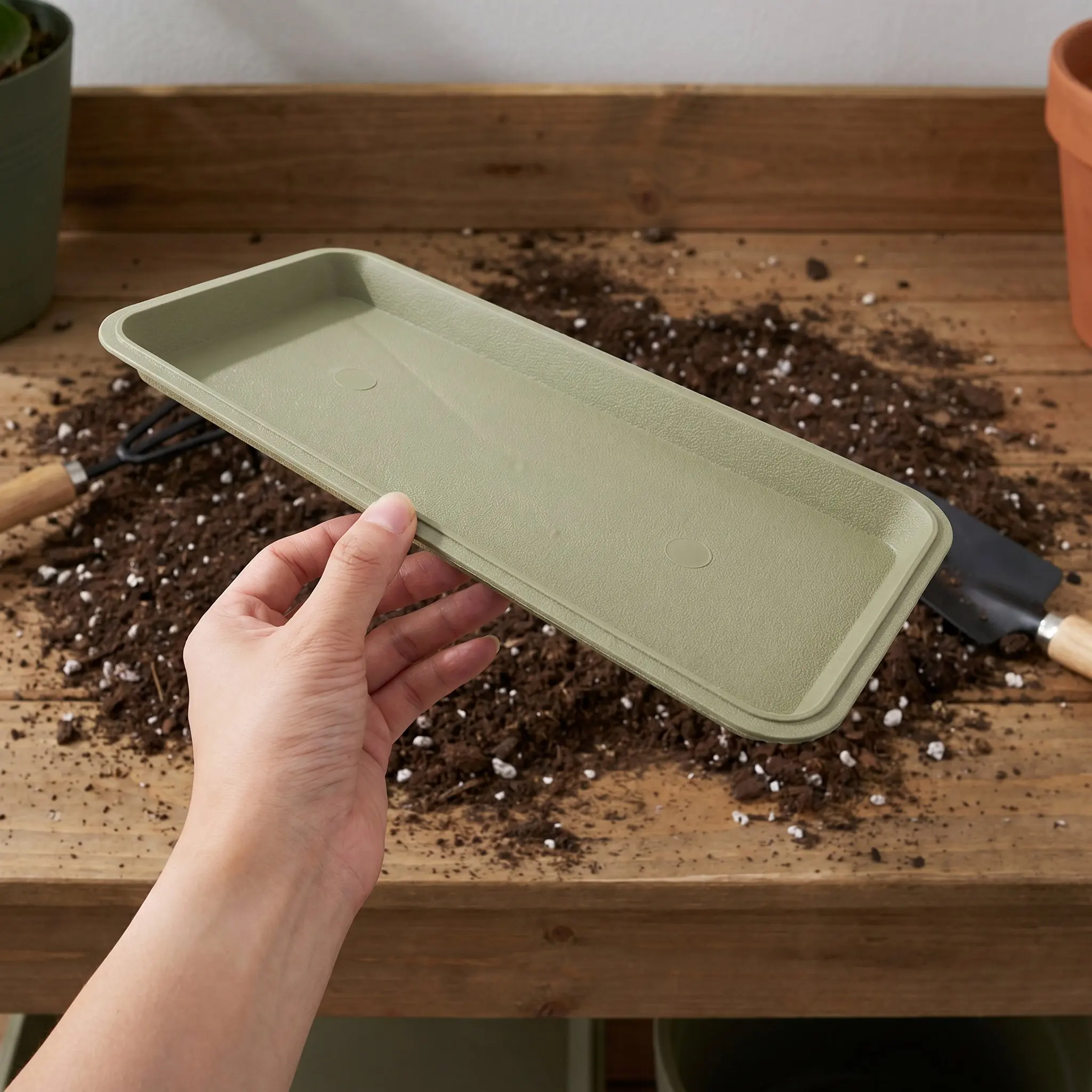 Rectangular Plant Pot Tray Plastic Flowerpot Saucer Indoor Plants Drip Pan Windowsill Gardens Succulents Seedling Nursery