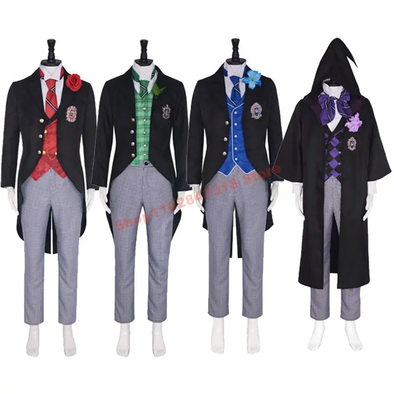 

Anime Costume Black Butler School Uniform Public School Arc Edgar Redmond Cosplay Tailcoat Lawrence Bluewer Suits Herman Gregory