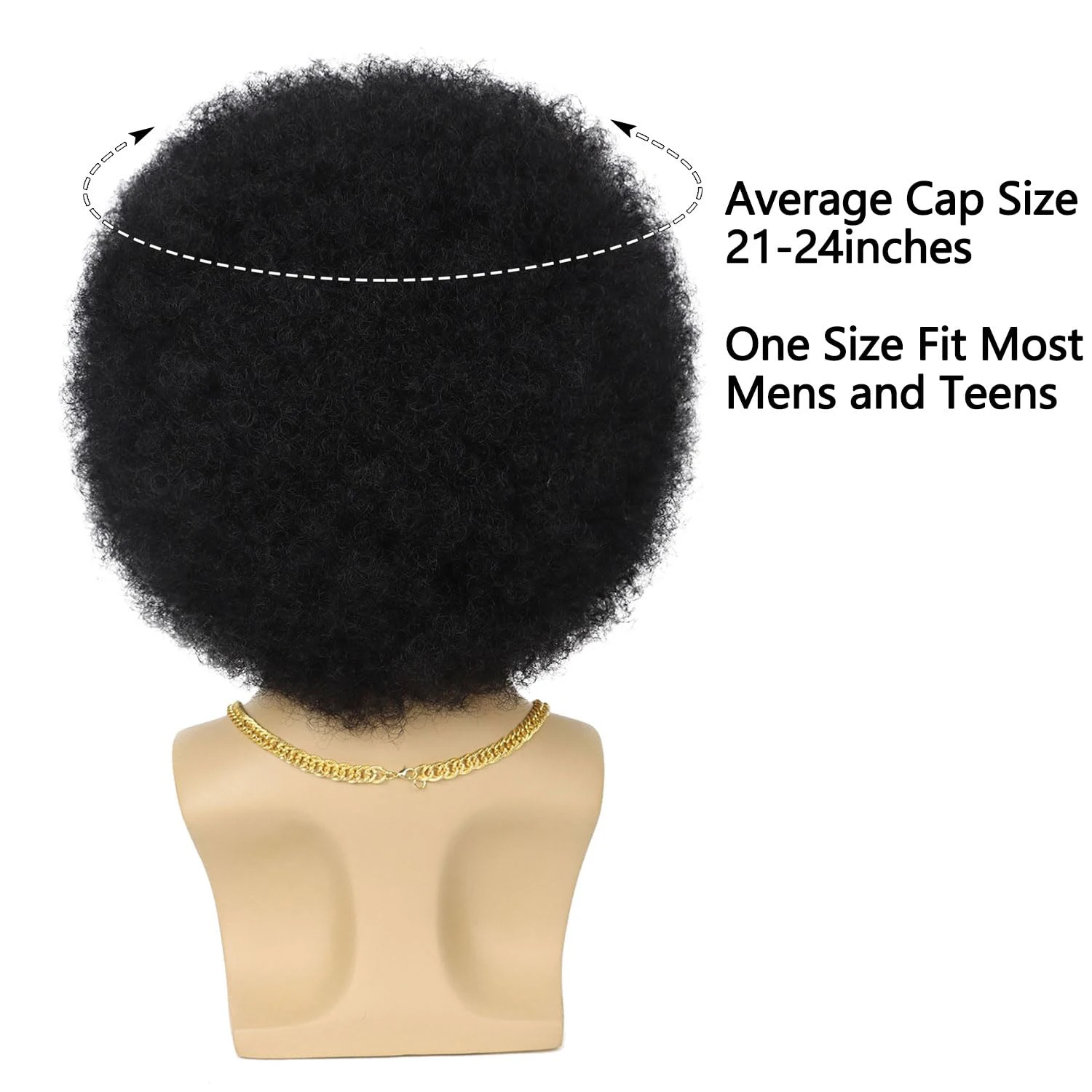 70s Afro Wig for Men Disco Costume Set Glasses Chain Mustache Short Curly Natural Black Hair Fluffy Synthetic Funny Wig