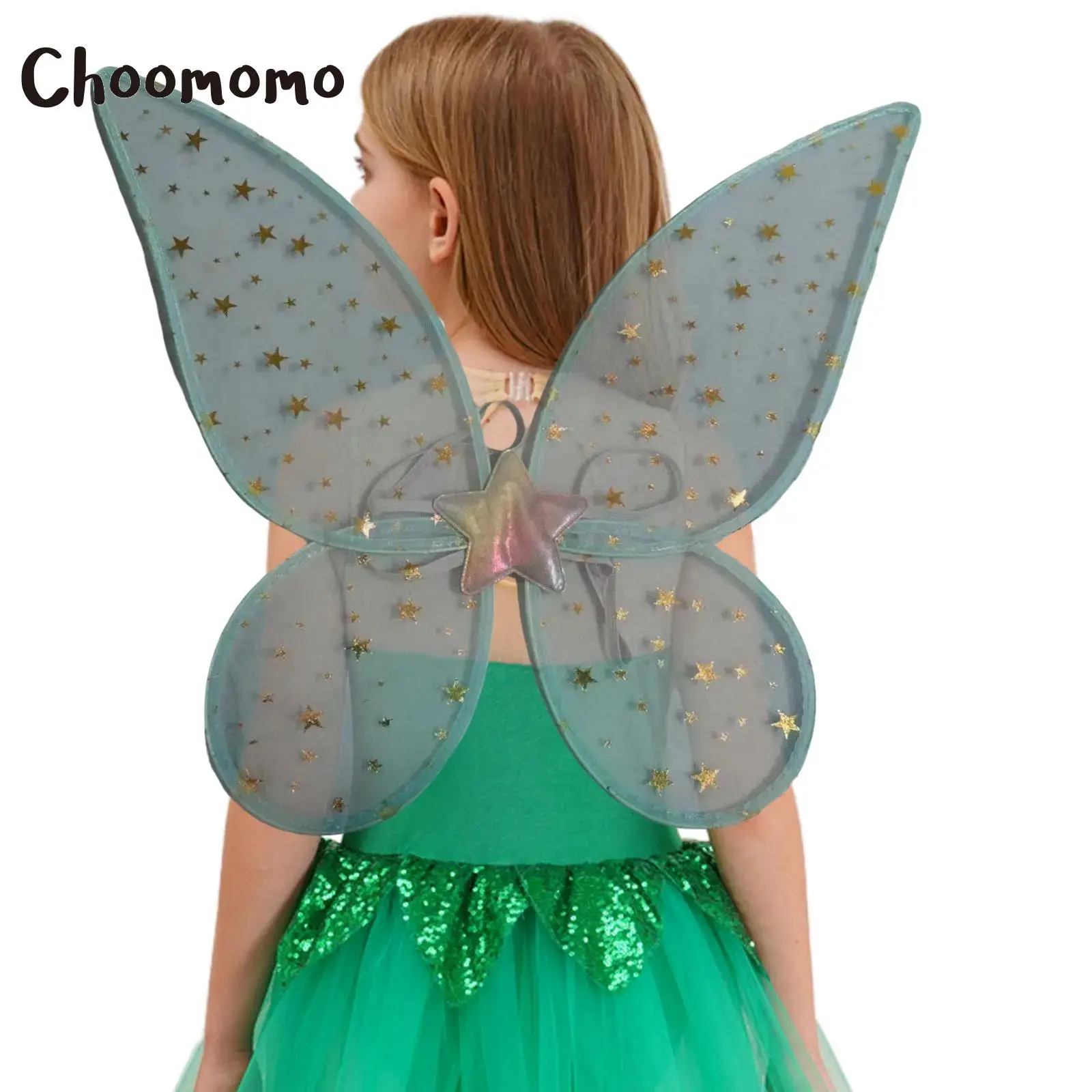 Alas de mariposa de hadas, alas de Ángel para Cosplay con cómodas correas elásticas, accesorios de vestir para Halloween y Carnaval, niños y mujeres