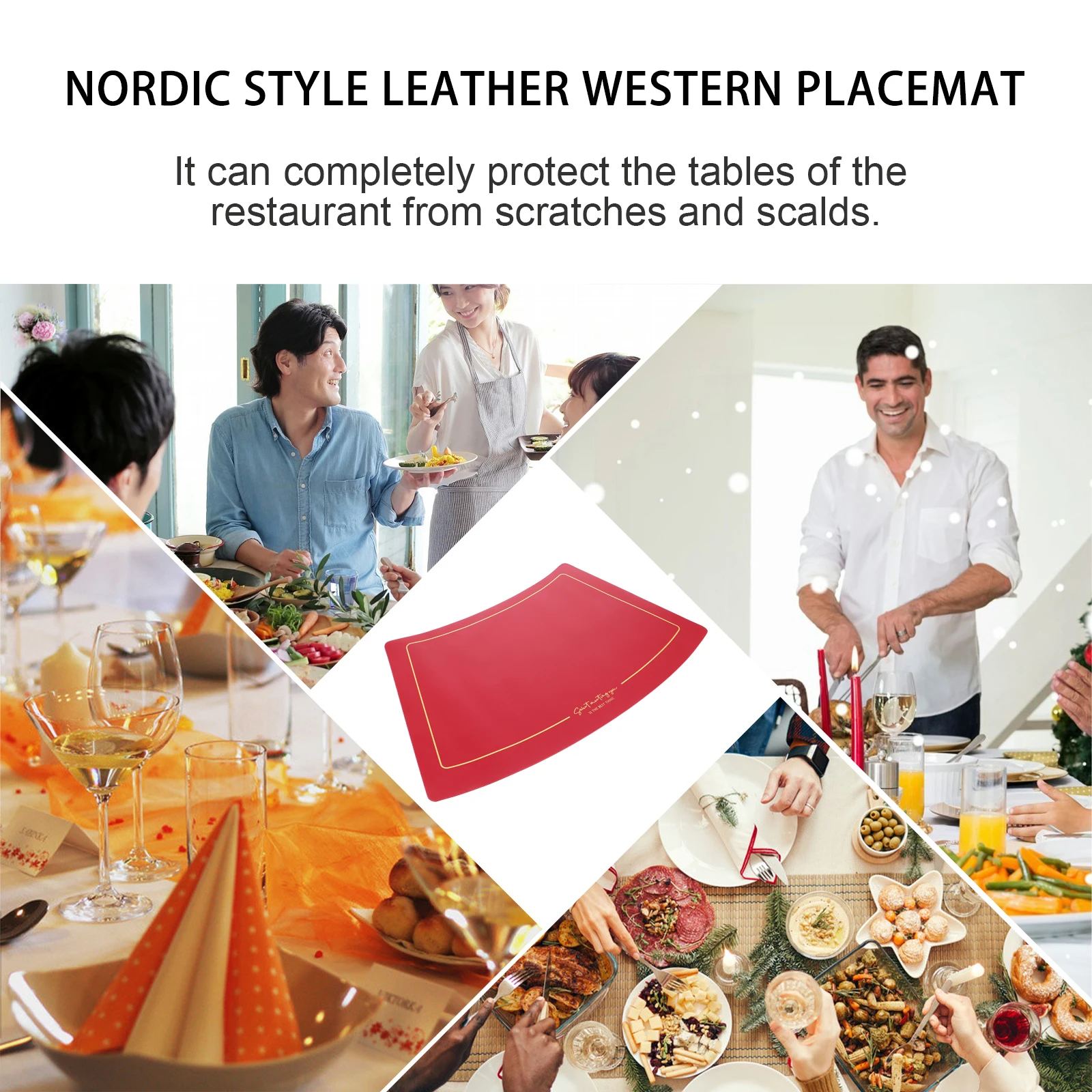 

Waterproof Table Mat Placemat Heat Insulation Non Slip Restaurant Decorative Nordic Style Party Mats Protect Scratches Scalds