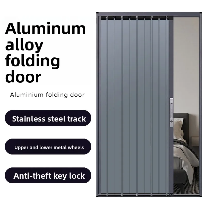 2026 Hot Sale Aluminum Alloy Sliding Folding Invisible Door for Kitchen Bathroom Balcony AC Partition