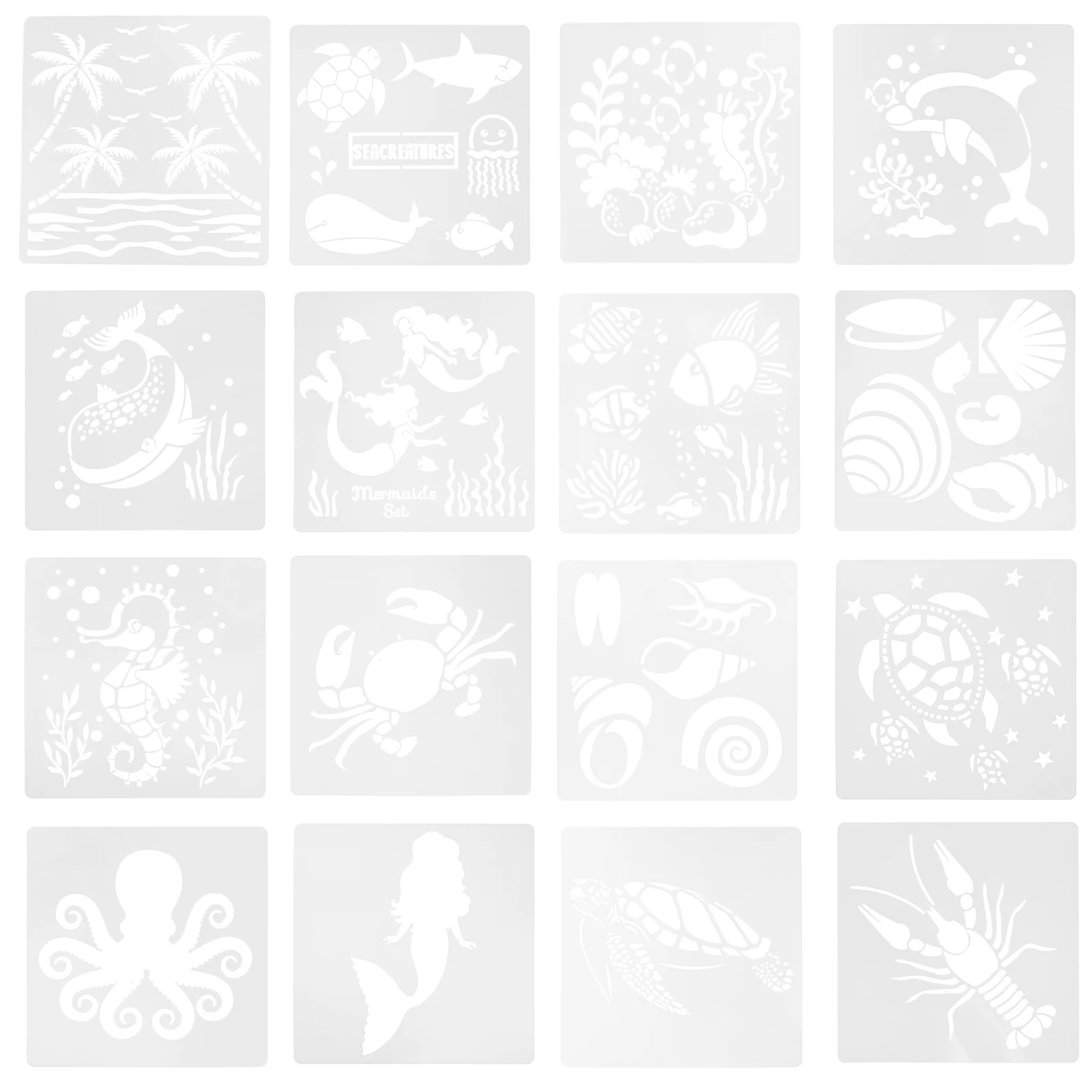 

16 штук, полый шаблон для рисования животных, трафареты для рукоделия для детей 15X15 см, форма для домашних животных, дети