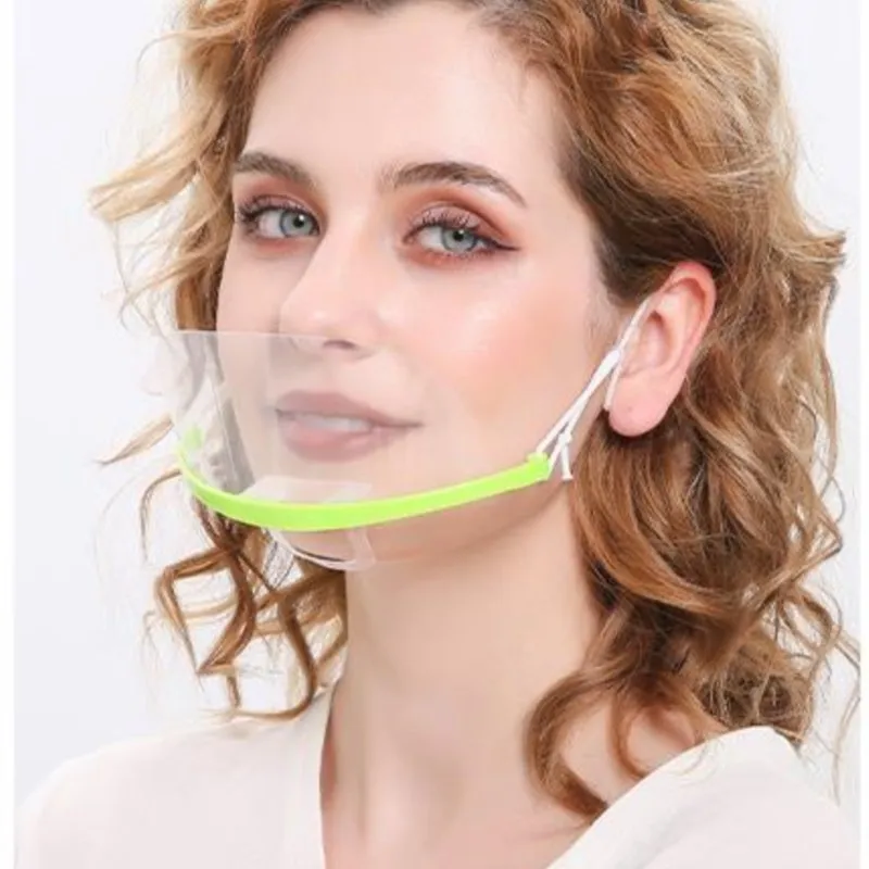 

40 pieces of transparent masks catering special food hygiene plastic kitchen smile restaurant anti-fog spray saliva chef