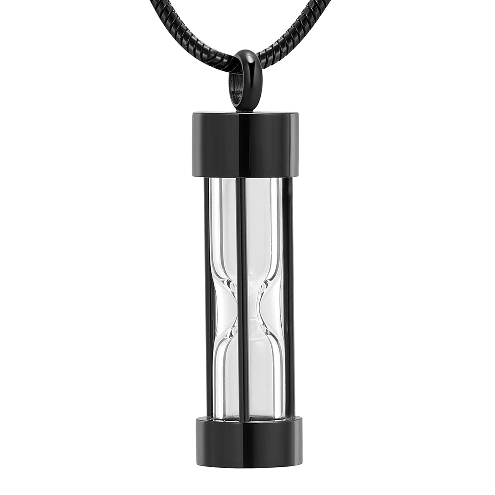 Hourglass Urn Necklace for Ashes Cremation Jewelry for Loved Ones Memorial Ashes Pendant Cylinder Keepsake Jewelry Gift