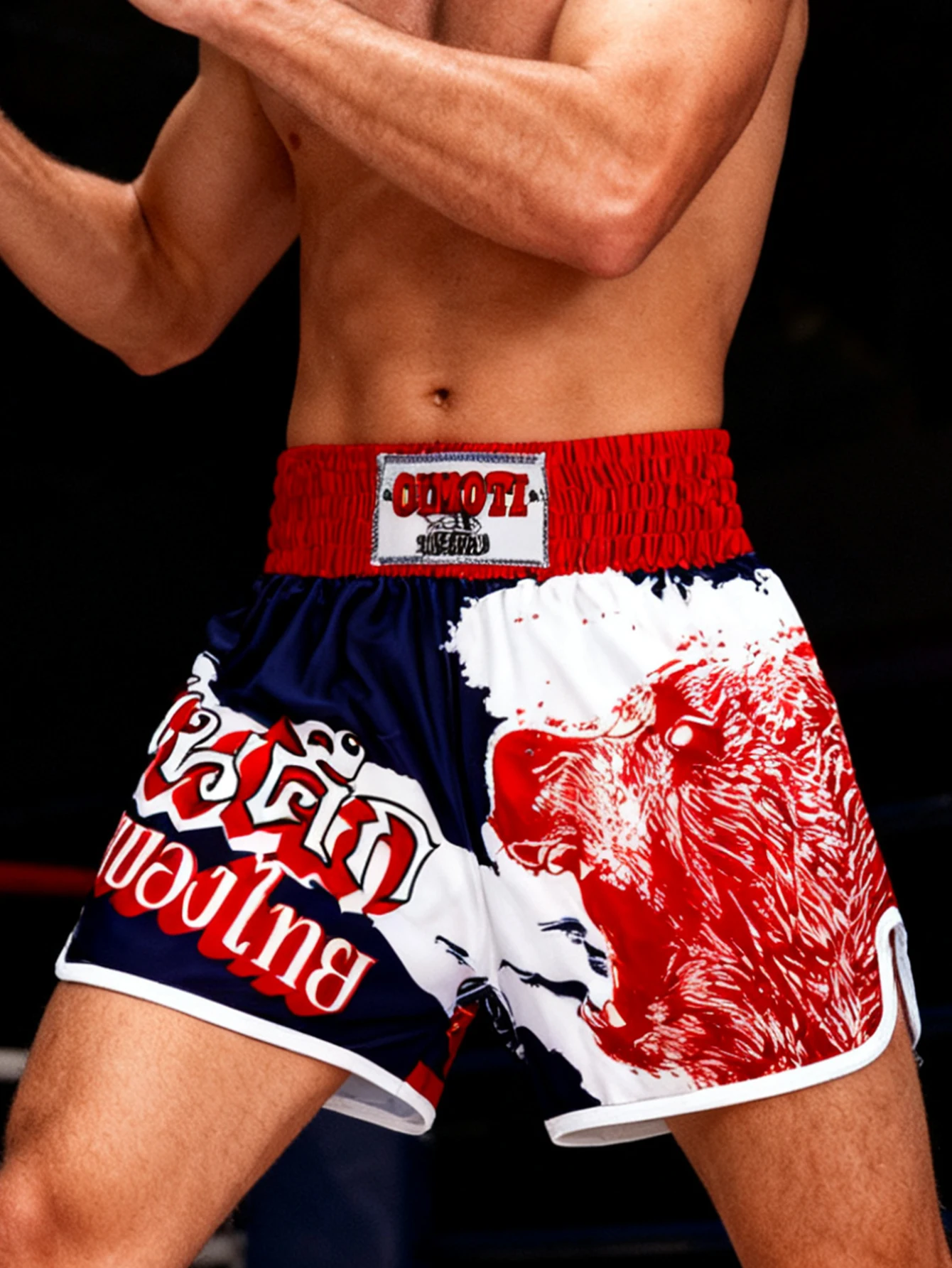High-Waist Sports Shorts Boxing Fitness Shorts High-Elasticity Breathable Quick-Dry Fabric Sambo Jiu-Jitsu Training Shorts