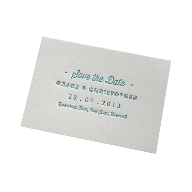 

Роскошная визитная карточка из хлопковой бумаги с принтом Letterpress на заказ