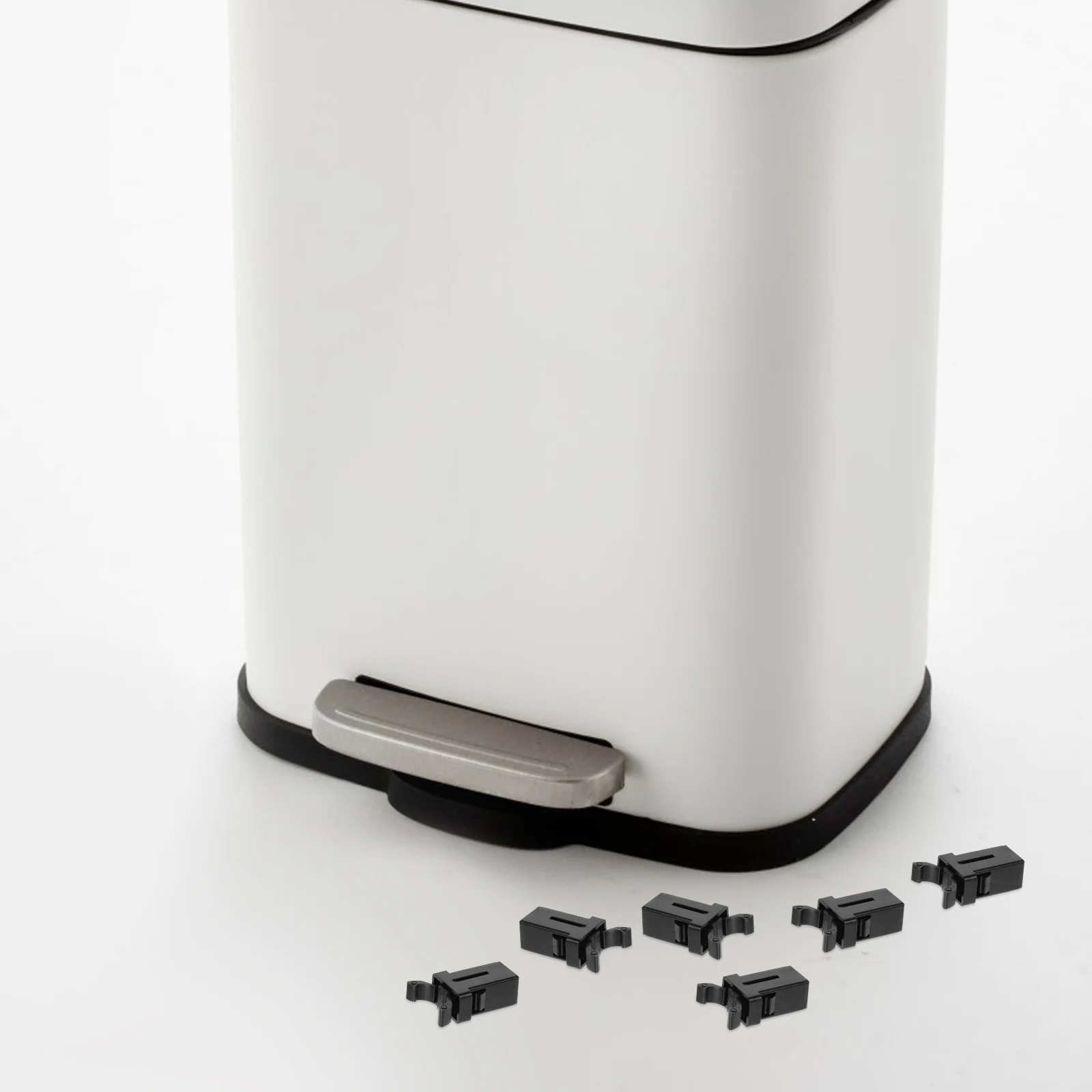 20Pcs Self-Locking Switch Trash Can Buckle White Plastic Press Button Lock Replacement Garbage Lid Catch Clip Repair