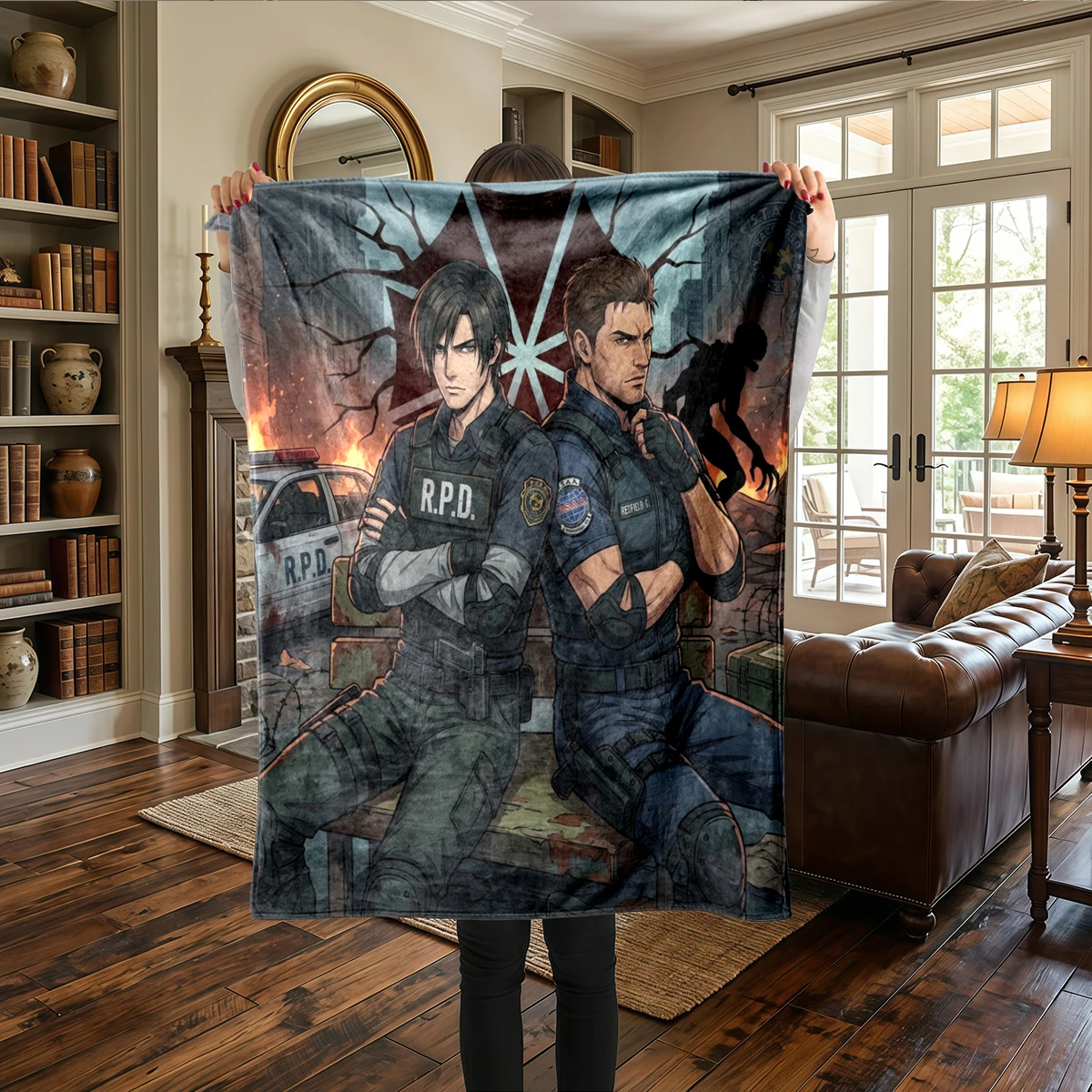 Resident Evil Flannel Blanket Warm Comfortable Printed, For Bedrooms, Travel -HE50