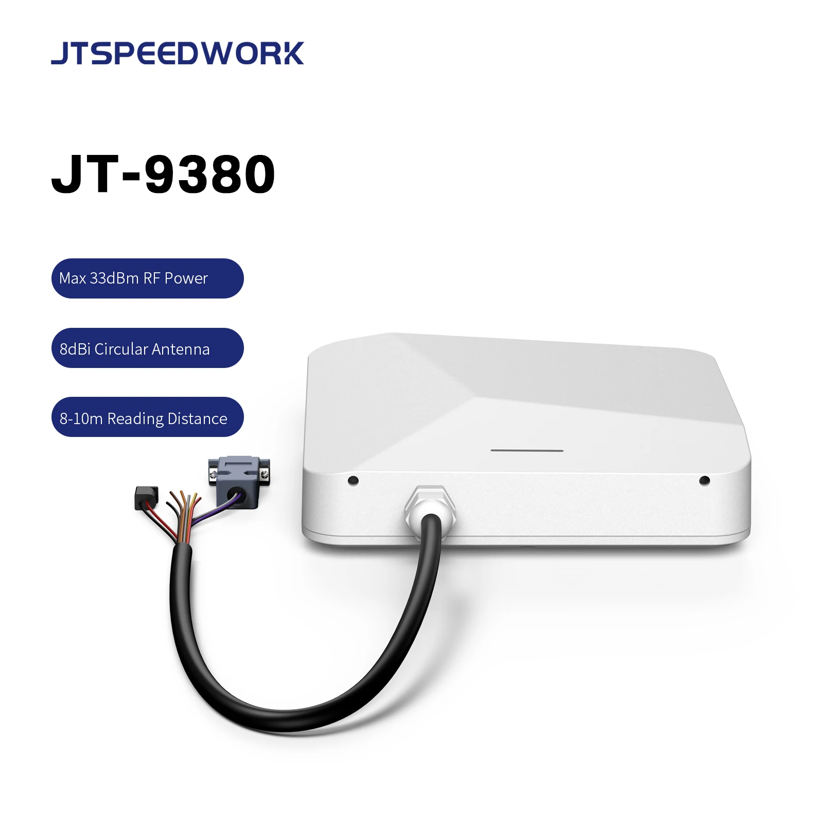 JT-9380 قارئ UHF RFID طويل المدى متعدد العلامات قارئ بطاقات التحكم في الوصول لإدارة النفايات الفعالة