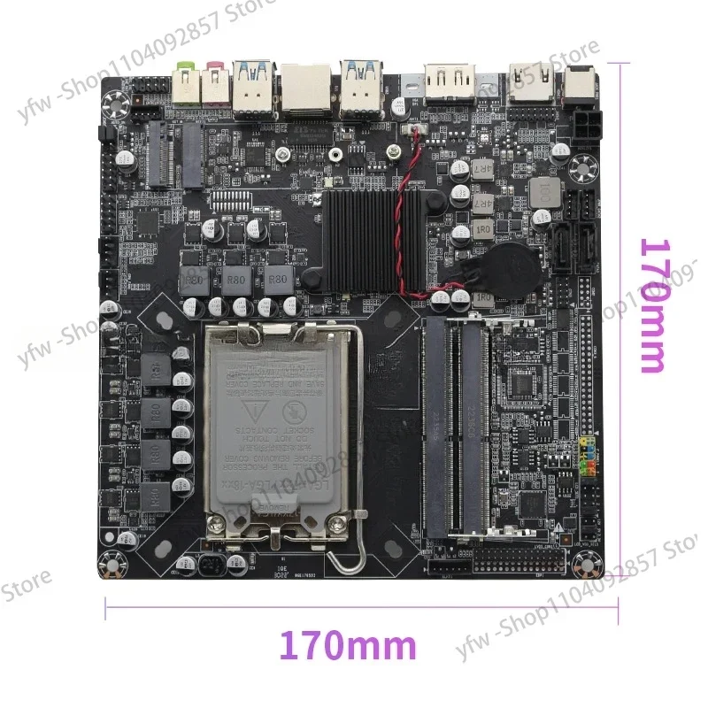 H610-D4 ultra-thin mini motherboard industrial control all-in-one machine 17x17 with DC support for 12th generation H610itx