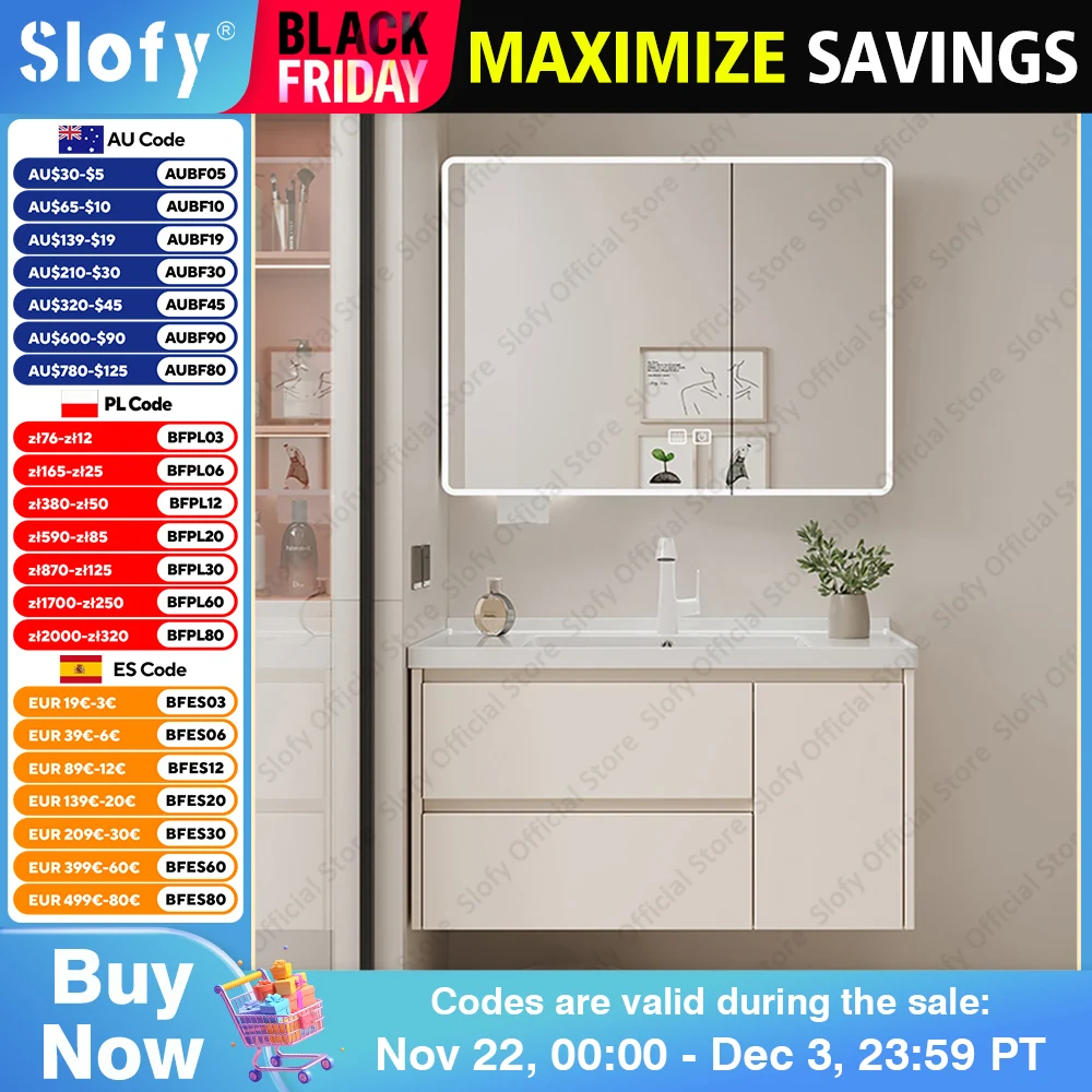 Modern Bathroom Vanity Fashion Mirror Cabinet Space Aluminum Integrated Washbasin Bathroom Vanity Cabinets With Sink Furniture