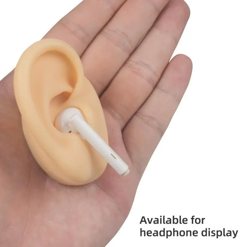 Soft Silicone Ear Model Reusable For Tattoo Practice Piercing Jewelry Display Earring Stud Training Practice Tool For Artist Use