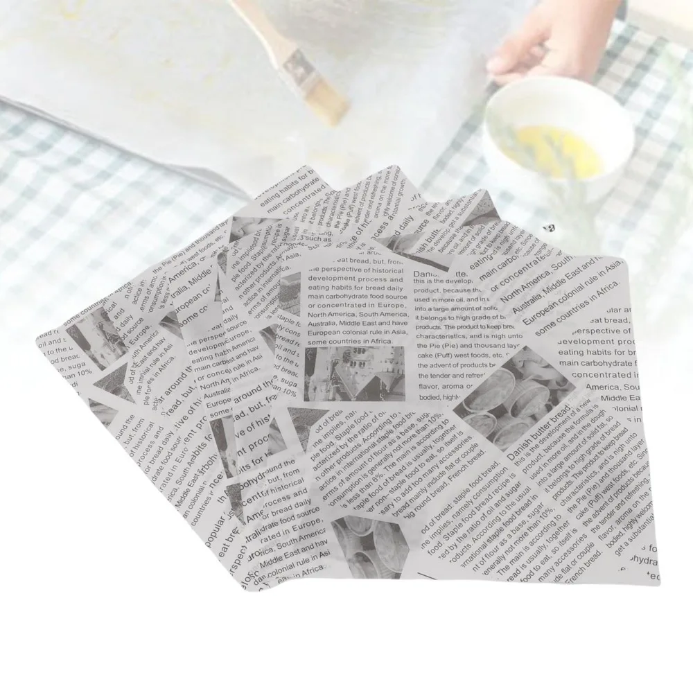 100PCS Greaseproof Paper Sandwich Wrapping Paper Waterproof Food Grade Greaseproof Paper Food Basket Liner Sandwich Wrapping