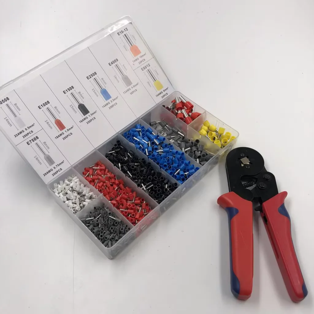 

Tubular Terminal Crimping Pliers HSC8 6-4A Wire Mini Ferrule Crimper Tools Household Electrical Kit With Box