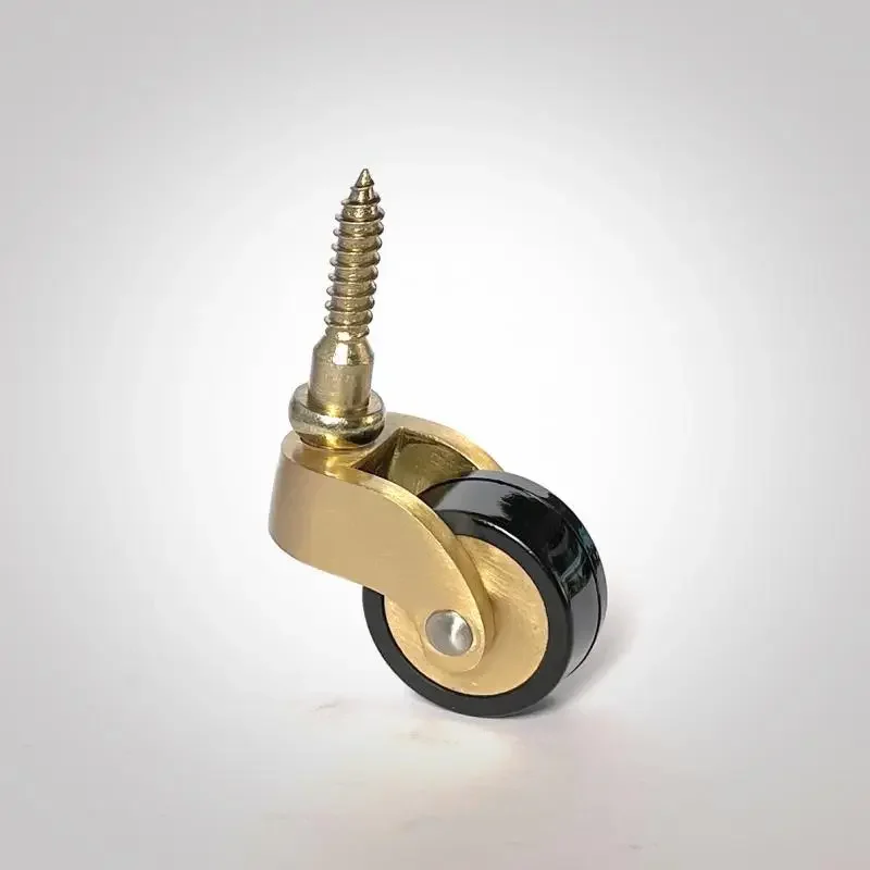 4PCS European Style Brass Casters - Silent Swivel Rubber Wheels with Screw Mount for Furniture, Trolleys & Cabinets (M8/M10)