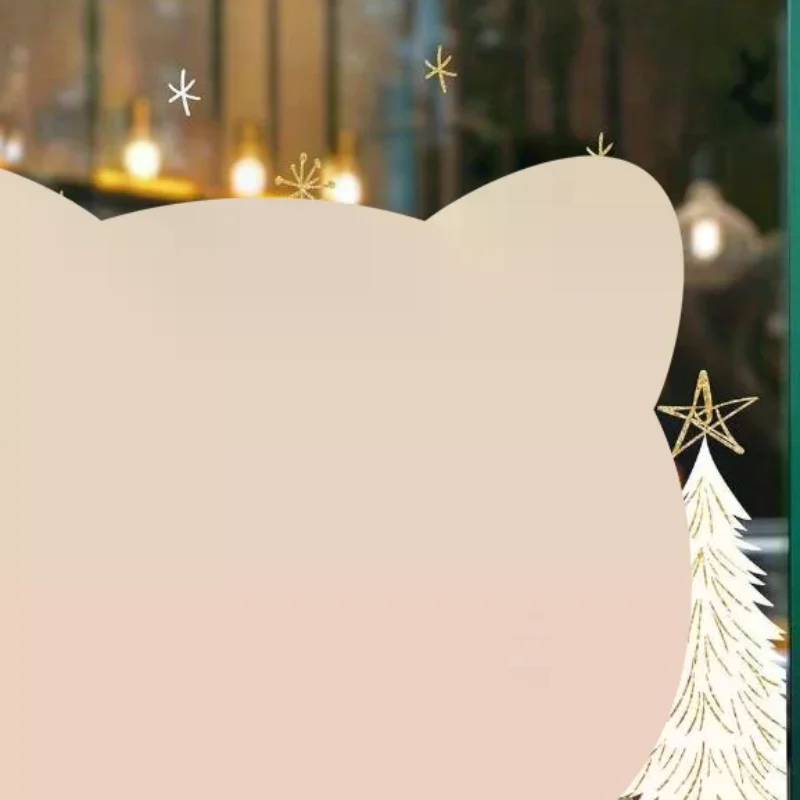 3PCS Christmas Window Stickers Xmas Tree Cartoon Glass Decal Merry Christmas New Year Holiday Decorations for Home