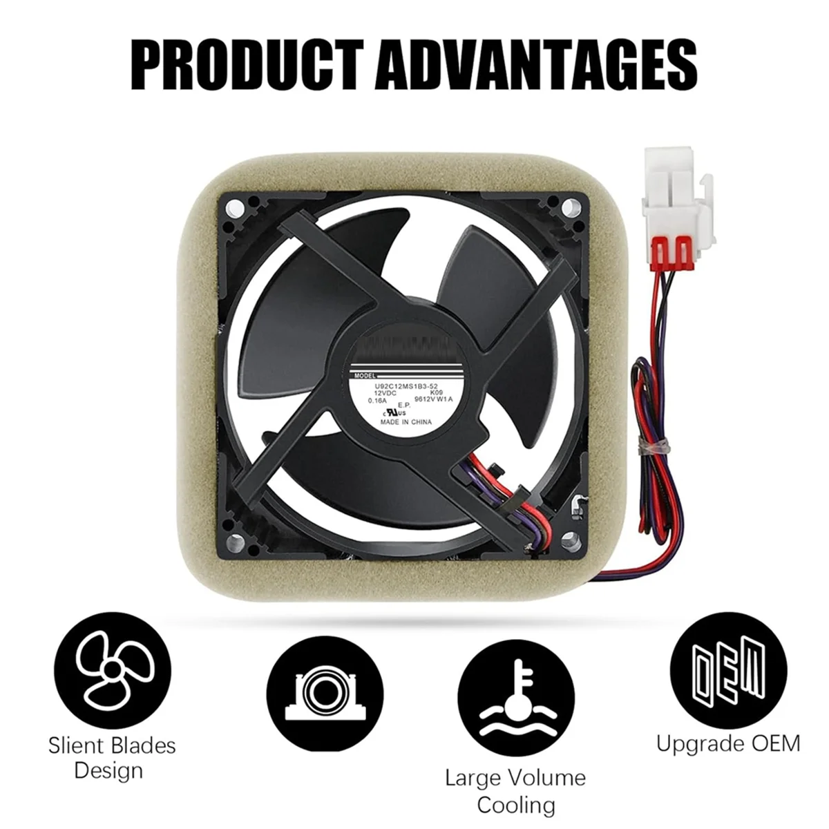 DA81-06013A U92C12MS1B3-52 DA31-00287A Refrigerator Evaporator Fan Motor, Compatible with RF28HMEDBSR/AA RF28HFEDTSR