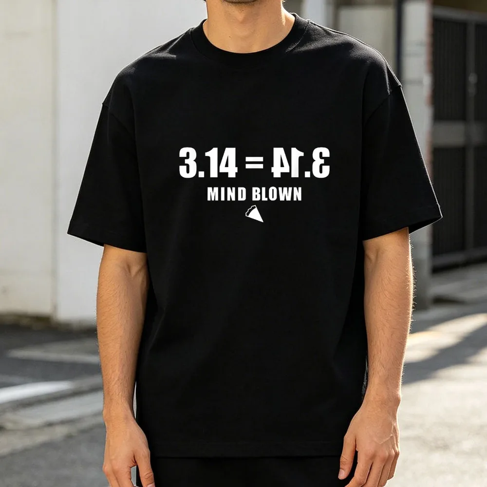 Funny Math Teacher 3.14 Pie Day Tee Cotton Tee for Men Women Kids Casual Humor Novelty Short Sleeve Top Graphic T Shirts
